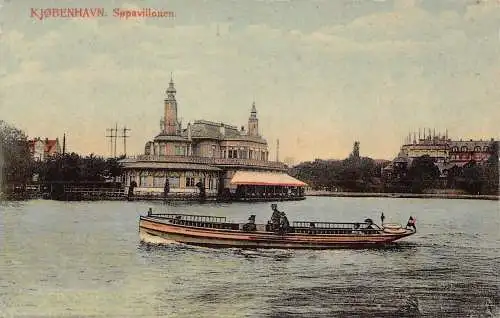 A832 Dänemark Kopenhagen Boote Sopavillonen Vintage Postkarte