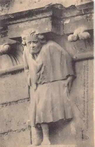 A837 Frankreich Reims Kathedrale Abside et Chevet Statue Postkarte