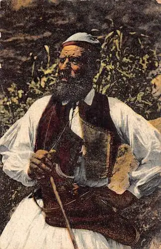 A835 Griechenland Tracht Indianer älter Mann Hirte Volk Postkarte