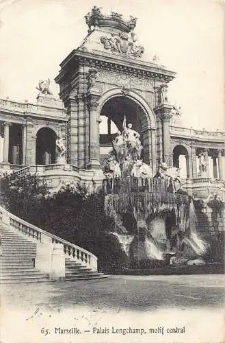 A838 Frankreich 1913 Marseille Palais Longchamp Motiv zentrale Vintage Postkarte