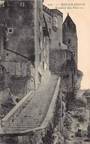 A840 Frankreich Rocamadour Escalier des Pelerins Treppe Vintage Postkarte