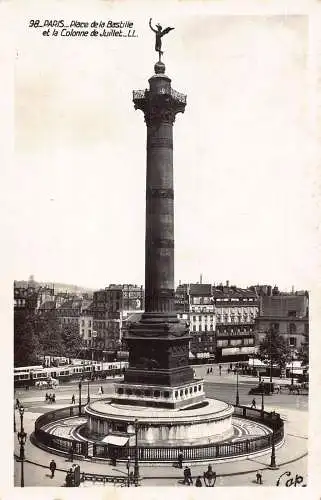 A838 Frankreich Paris Place de Bastille Colonne de Juillet Vintage Postkarte