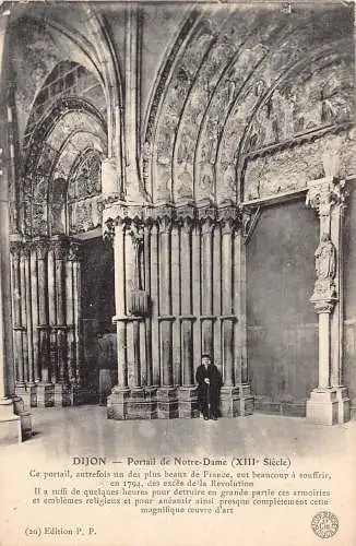 A839 Frankreich Dijon Portail de Notre Dame Vintage Postkarte