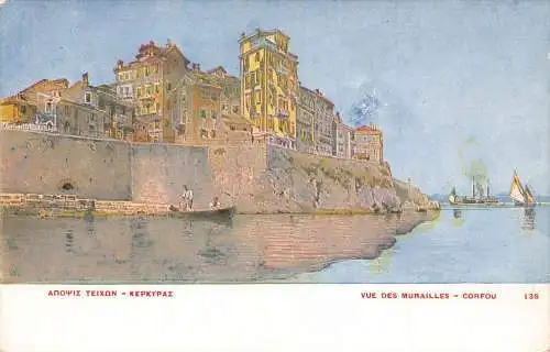 A836 Griechenland Korfu Corfou Vue des Murailles Vintage Postkarte