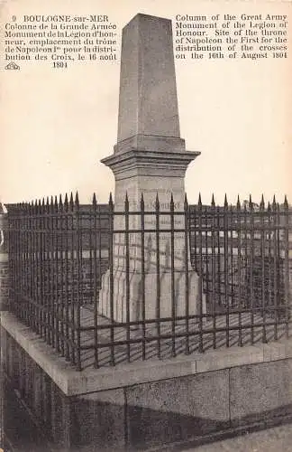 A837 Frankreich Boulogne sur Mer Säule der Großen Armee Vintage Postkarte