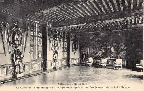 A837 Frankreich Cheverny Schloss Schloss Salle a Gardes Vintage Postkarte