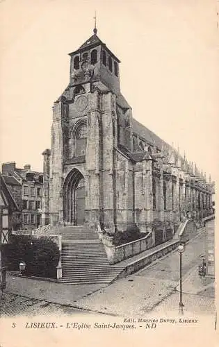 A837 Frankreich Lisieux L'Eglise Saint Jacques Kirche Vintage Postkarte