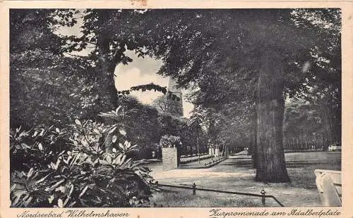 A222 Deutschland 1930 Nordseebad Wilhelmshaven Promenadenpark Vintage Postkarte