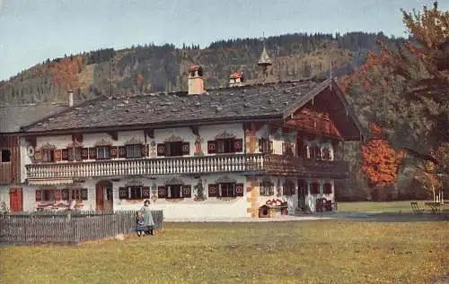 A222 Deutschland Tegernseer Bauernhaus Vintage Postkarte