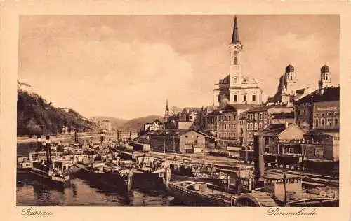 A222 Deutschland Passau Donaulaende Dampfschiffe Vintage Postkarte