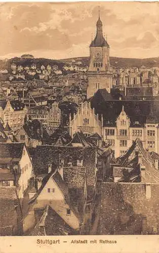 A223 Deutschland 1915 Stuttgart Altes Rathaus 1. Weltkrieg Feldpostkarte