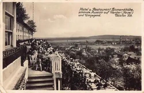A223 Deutschland Hotel und Restaurant Bismarckhöhe Werder Vintage Postkarte
