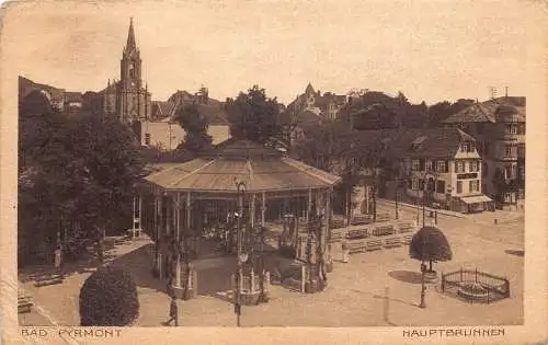 A222 Deutschland 1922 Bad Pyrmont Hauptbrunnen Vintage Postkarte