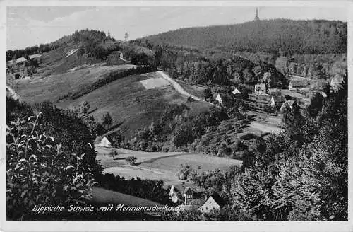 A223 Deutschland Lippische Schweiz Hermannsdenkmal Denkmal Vintage Postkarte