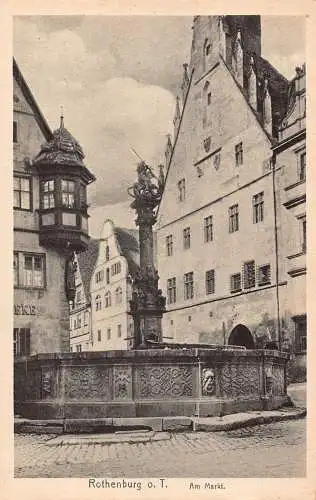 A224 Deutschland Rothenburg o T Am Markt Vintage Postkarte