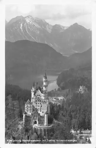 A224 Deutschland Königsburg Neuschwanstein Schloss Hohenschwangau RPPC Postkarte