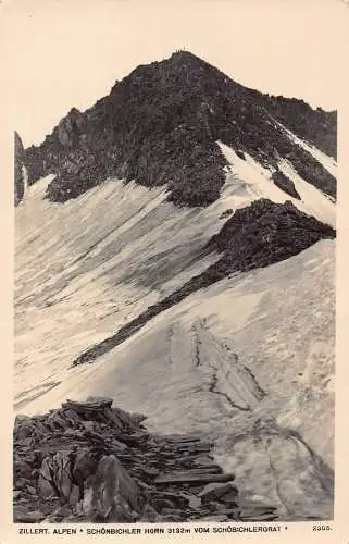 A842 Österreich Zillertal Alpen Schönbichler Horn Berg Vintage Postkarte