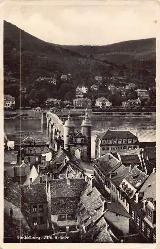 A842 Deutschland Heidelberg Alte Brücke RPPC Vintage Postkarte