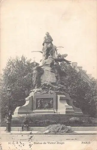 A841 Frankreich 1904 Paris Statue de Victor Hugo Vintage Postkarte