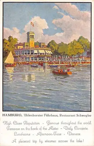 A842 Deutschland Hamburg Uhlenhorster Faehrhaus Restaurant Schwegler Postkarte