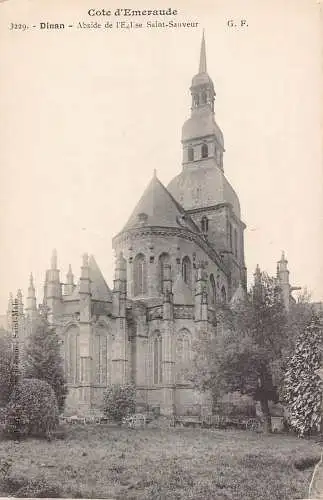 A840 Frankreich Dinan Abside L'eglise Saint Sauveur Kirche Vintage Postkarte