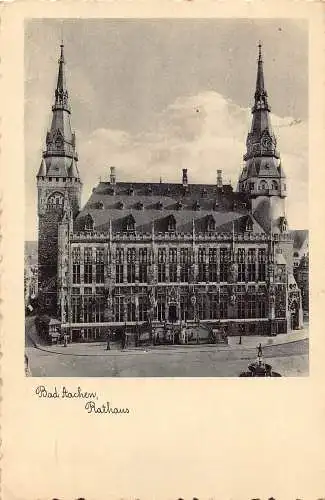 A842 Deutschland 1938 Bad Aachen Rathaus Rathaus Vintage Postkarte