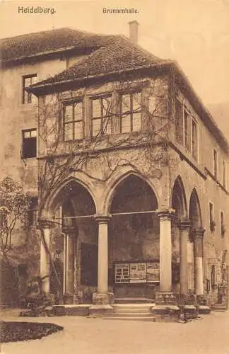 A842 Deutschland Heidelberg Brunnenhalle Vintage Postkarte