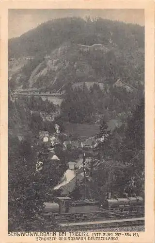 A224 Deutschland Schwarzwaldbahn bei Triberg Dampflok Vintage Postkarte