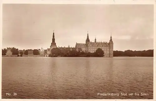 A225 Schweden 1915 Frederiksborg Slot Set fra Schloss Soen Vintage Postkarte