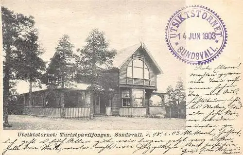 A225 Schweden 1903 Utsiktstornet Turistpaviljongen Sundsvall Pension Postkarte