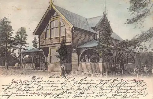 A225 Schweden 1904 Sundsvall Touristen Pavillon Vintage Postkarte
