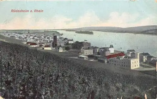 A230 Deutschland 1908 Rüdesheim a Rhein Vintage Postkarte