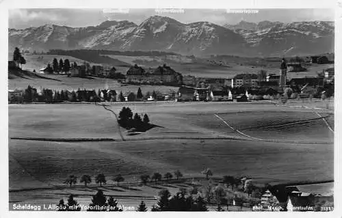 A231 Deutschland Scheidegg i Allgäu mit Vorarlberger Alpen Vintage Postkarte