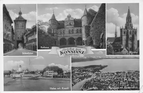A231 Deutschland 1941 RPPC Grusse aus Konstanz Bodensee Dampfschiff 1.WK Feldpostkarte