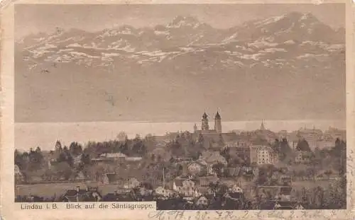 A231 Deutschland 1916 1. Weltkrieg Feldpost Linau i B Saentisgruppe Mountais Postkarte
