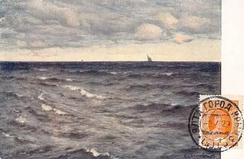 A037 Russland 1929 Ostsee Gemälde signiert K Y Kryzhitsky Vintage Postkarte