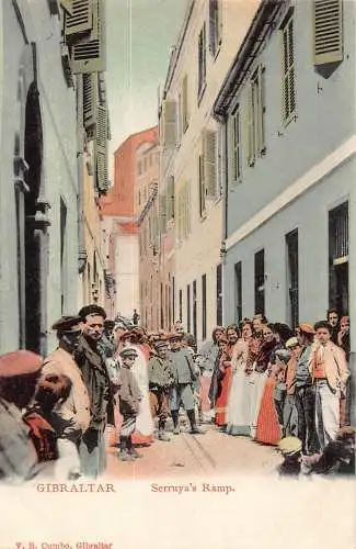 A846 Gibraltar Serruya's Ramp Native People Vintage Postkarte