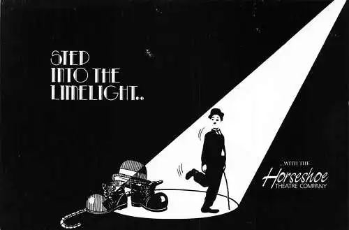 L291 Werbung Horseshoe Theatre Company Charlie Chaplin Poster Postkarte