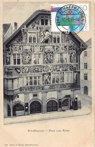 L295 Schweiz Schaffhausen Haus zum Ritter Vintage Postkarte