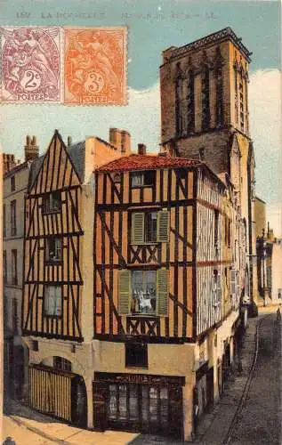 L130 Frankreich La Rochelle Maison, Herrenhausladen Vintage Postkarte