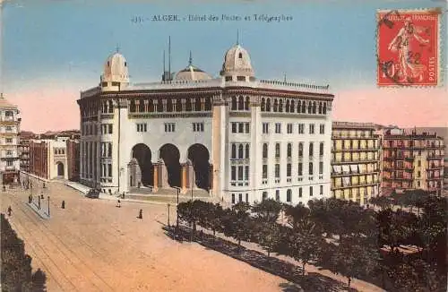 L129 Algerien 1922 Algier Hotel des Postes et Telegraphes alte Postkarte