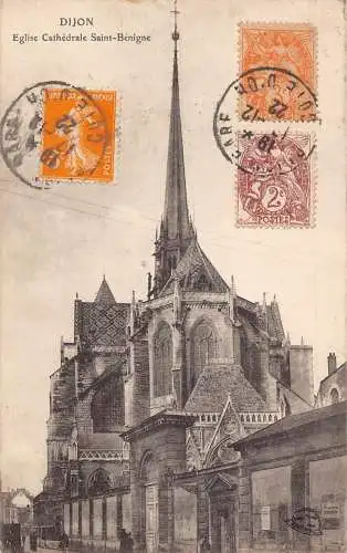 L130 Frankreich 1922 Dijon Kathedrale Saint Benigne Vintage Postkarte