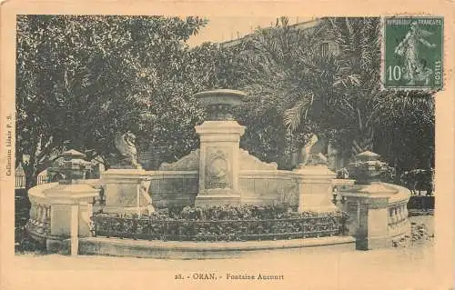 L129 Algerien 1922 Oran Fontaine Aucourt Brunnen Vintage Postkarte