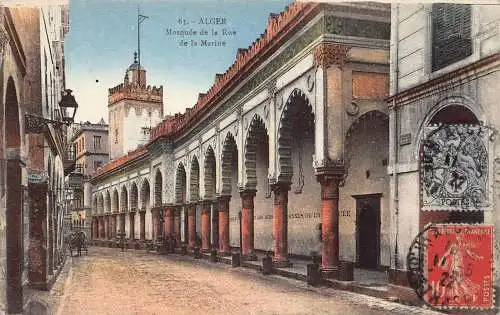 L129 Algerien 1922 Alger Moschee de la Rue de la Marine Vintage Postkarte
