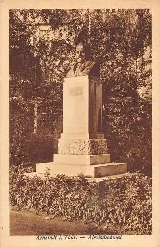 L051 Deutschland Arnstadt i Thür. Alexis Denkmal Statue Vintage Postkarte