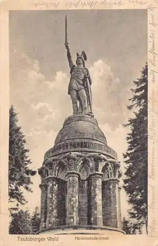 L051 Deutschland 1923 Teutoburger Wald Hermannsdenkmal Statue Vintage Postkarte