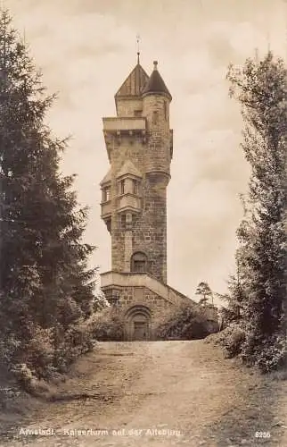 L051 Deutschland Arnstadt Kaiserturm auf der Altenburg Tower RPPC Vintage Postkarte