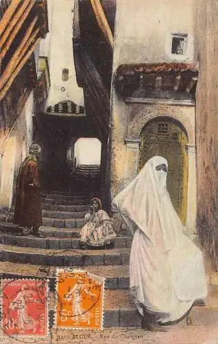 L129 Algerien 1922 Algier Rue du Chameau Burka Trachtenkleidung Postkarte