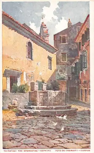A846 Griechenland Crofou Korfu Puts de Cremasti Well Vintage Postkarte