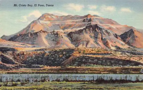 A848 US Mt Cristo Rey El Paso Texas Vintage Postkarte